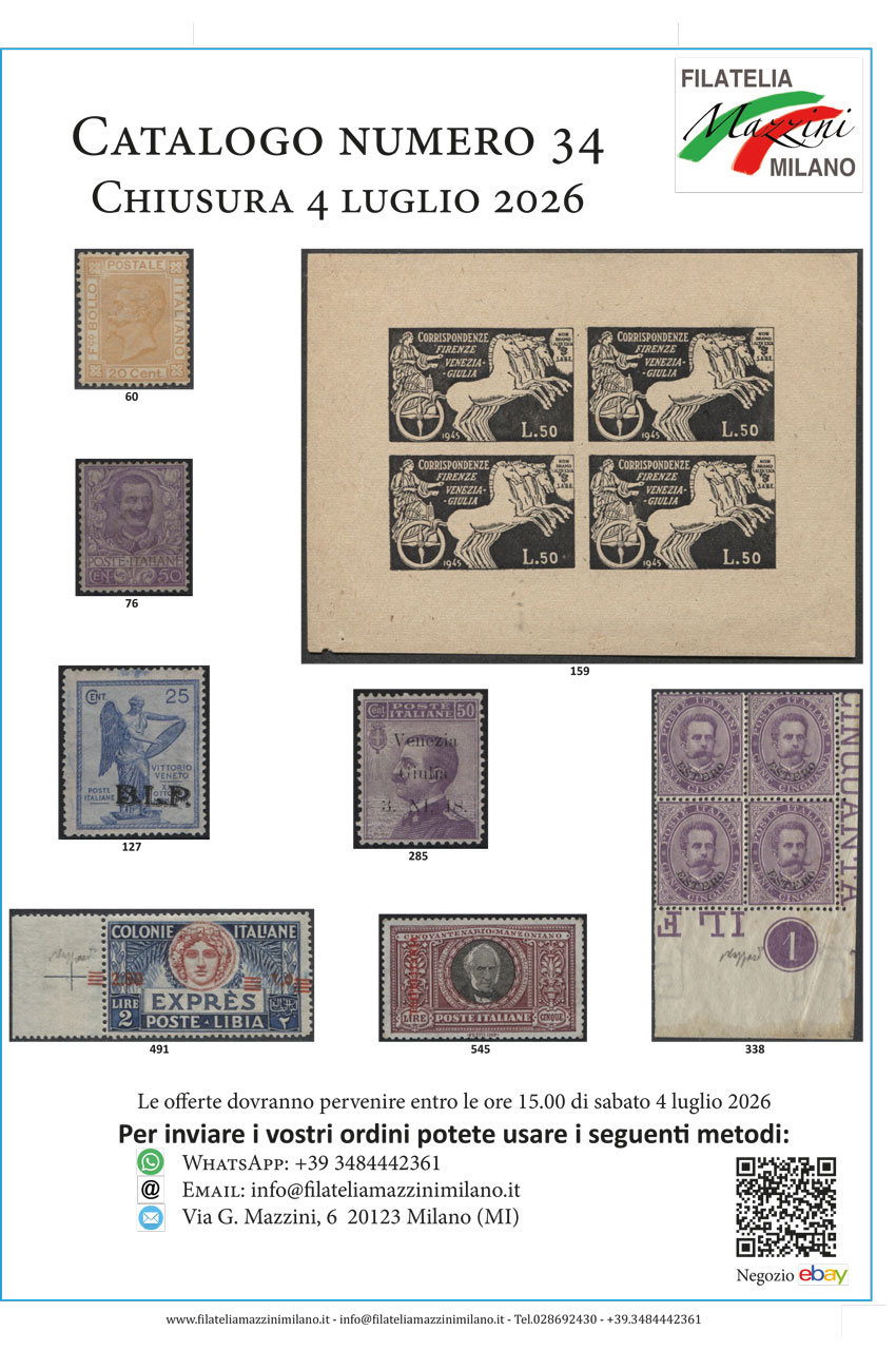 Catalogo n.34 - Chiusura 3 luglio 2026