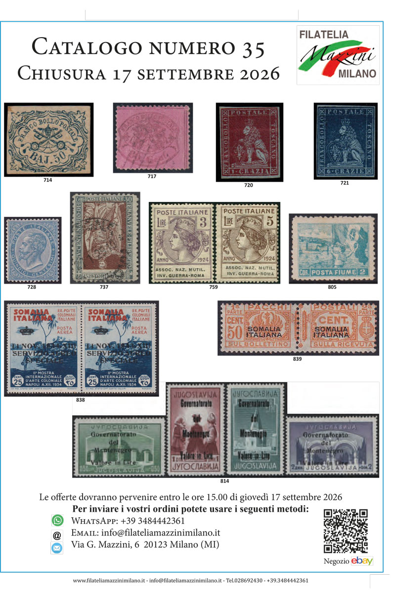 Catalogo n.35 - Chiusura 17 settembre 2026